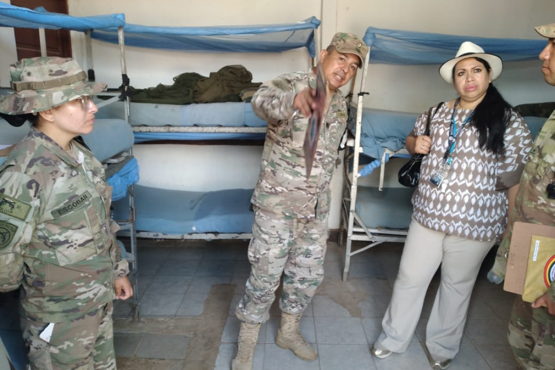Defensa verifica en Pando condiciones de soldados en cuarteles tras inundaciones