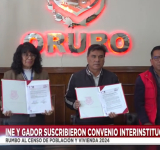 INE y Gobernación de Oruro firman convenio para apoyo al Censo de Población y Vivienda