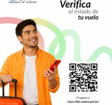 BoA recomienda verificar el estado del vuelo mediante un código QR o un enlace web