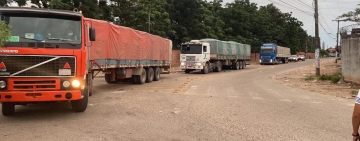 9 camiones que transportaban soya de contrabando fueron incautados por la aduana
