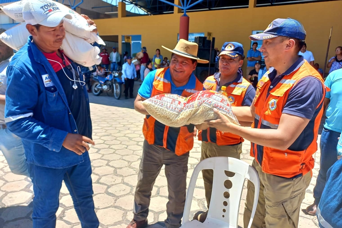 Damnificados de Santa Cruz y Chuquisaca reciben 169,15 toneladas de ayuda 