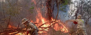 Defensa Civil manda equipo y aeronave para controlar incendio en Yanacachi