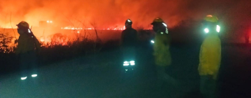 Navales controlan incendio en Parque Nacional Otuquis, en Santa Cruz