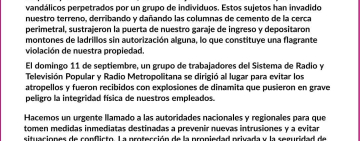 Loteadores atentan a trabajadores para tomar predios de RTP en El Alto