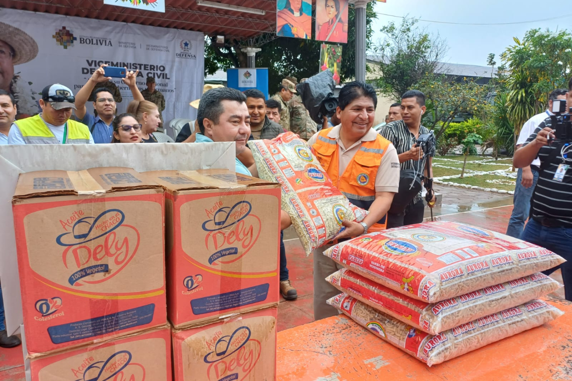 Gobierno entrega 156 toneladas de ayuda en Santa Cruz y Chaco chuquisaqueño