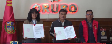 INE y Gobernación de Oruro firman convenio para apoyo al Censo de Población y Vivienda