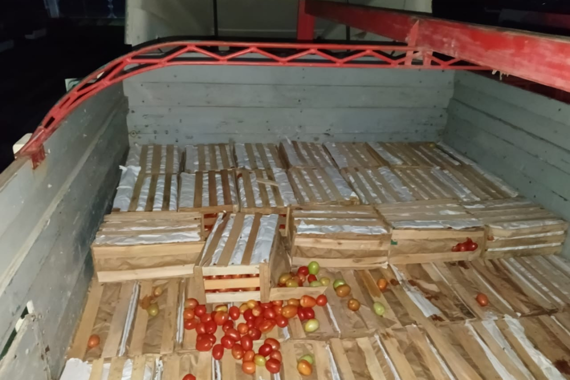 Militares comisan 500 cajas de tomate y 12 lavadoras de contrabando