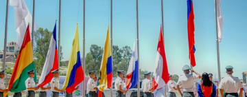 Izan banderas de siete países y se da la bienvenida a las delegaciones de los Comités Olímpicos de los Juegos Bolivarianos
