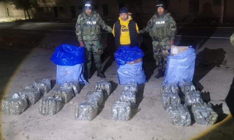 FELCN secuestra 90 kilos de marihuana en carretera La Paz-Tarija