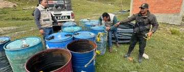 ANH y la Policía detectan sitio de acopio ilegal de combustible