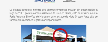 YPFB anuncia acciones legales contra empresas que en Brasil utilizan su logo sin autorización