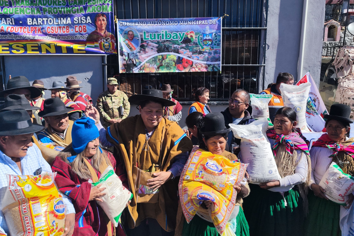 Gobierno entrega 107 toneladas de ayuda a nueve municipios de La Paz