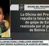 Bolivia advierte al embajador argentino que "no permitirá actos de injerencia" en sus asuntos internos 