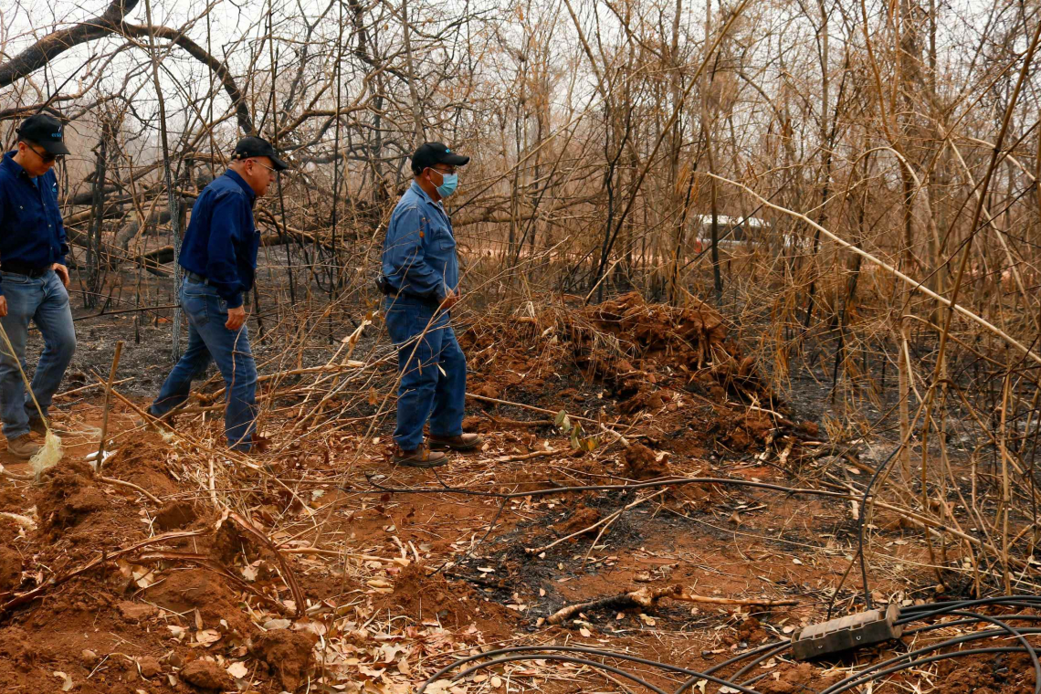 ENTEL realiza inspección técnica en localidades de la Chiquitania afectadas por incendios forestales 