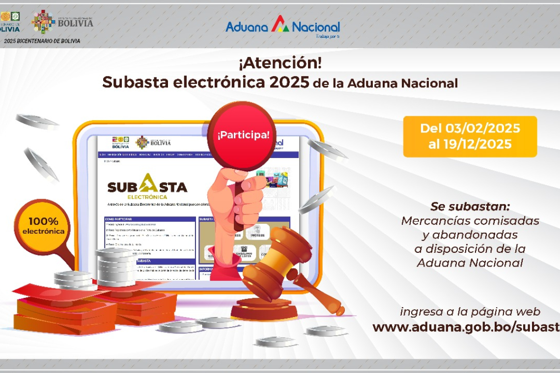 La Aduana inició la Subasta Electrónica de 800 toneladas de mercadería 