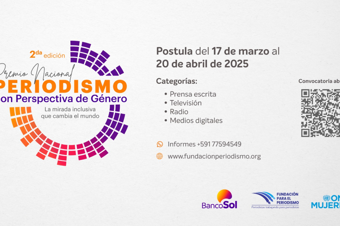 Lanzan convocatoria del Premio Nacional de Periodismo 2025 para promover la igualdad y el empoderamiento económico de las mujeres