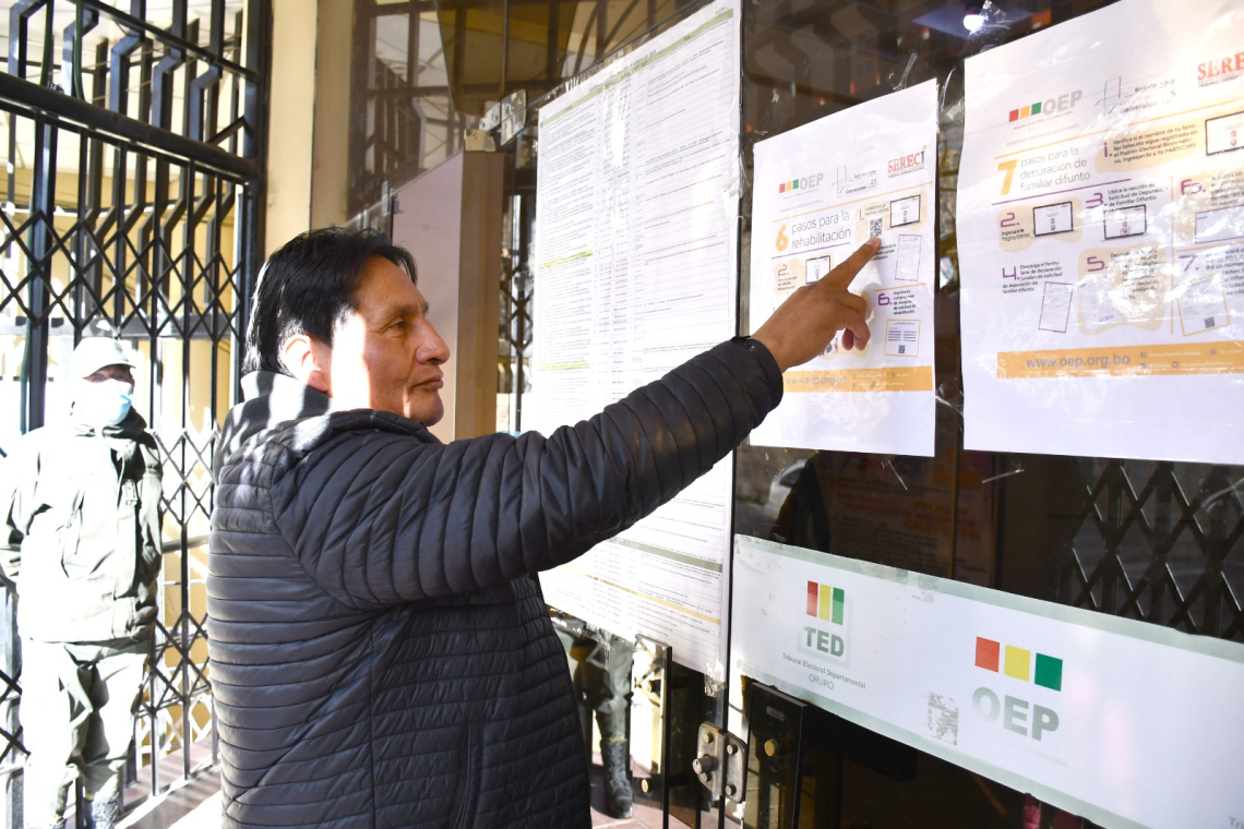 TED Oruro aprueba la rehabilitación de 267 ciudadanos al padrón electoral