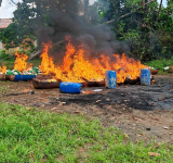 Con visto bueno de la UNODC, en base antidroga incineran 1,1 toneladas de sustancias controladas