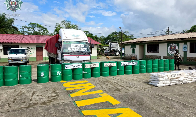 FELCN aprehende a chofer por transportar químicos para elaborar droga