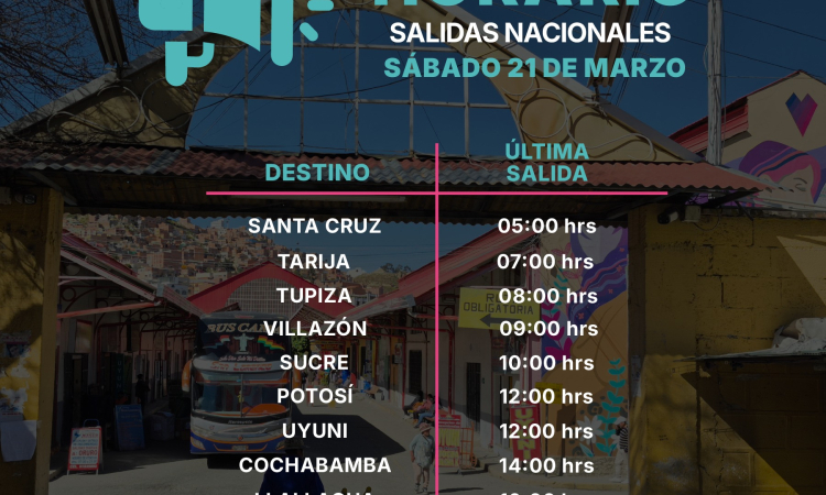Terminal de Buses de La Paz fija última salida a las 18:00 del sábado por Auto de Buen Gobierno