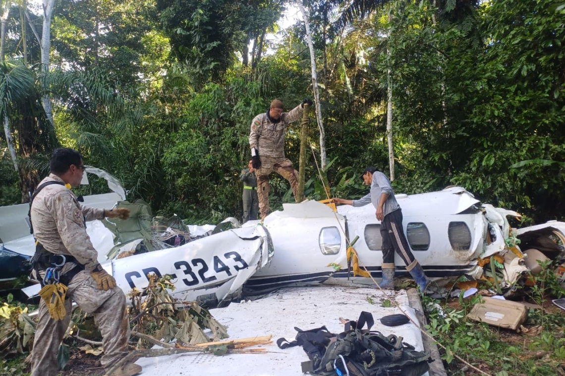 Autopsia de ley determina que piloto y copiloto fallecieron por shock hipovolémico