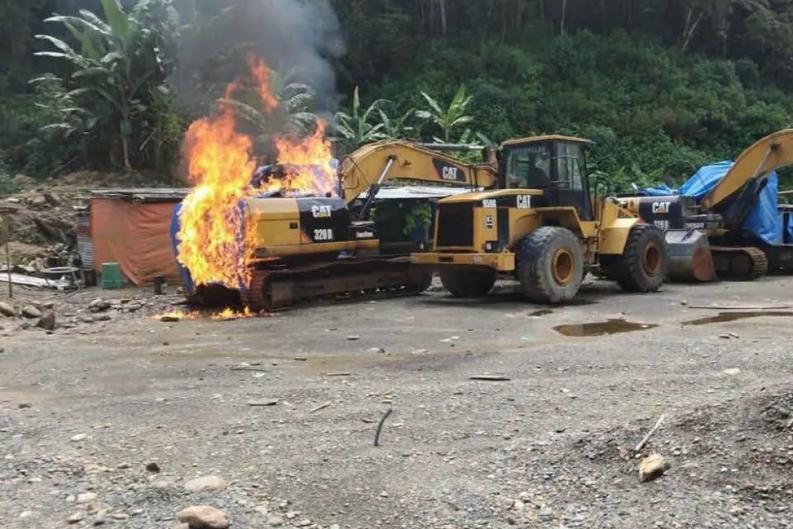 AJAM inutiliza campamento y causa millonaria perdida a la minería ilegal