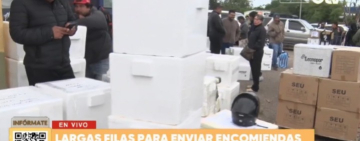 Reportan filas en el aeropuerto de Viru Viru para el envío de alimentos a La Paz