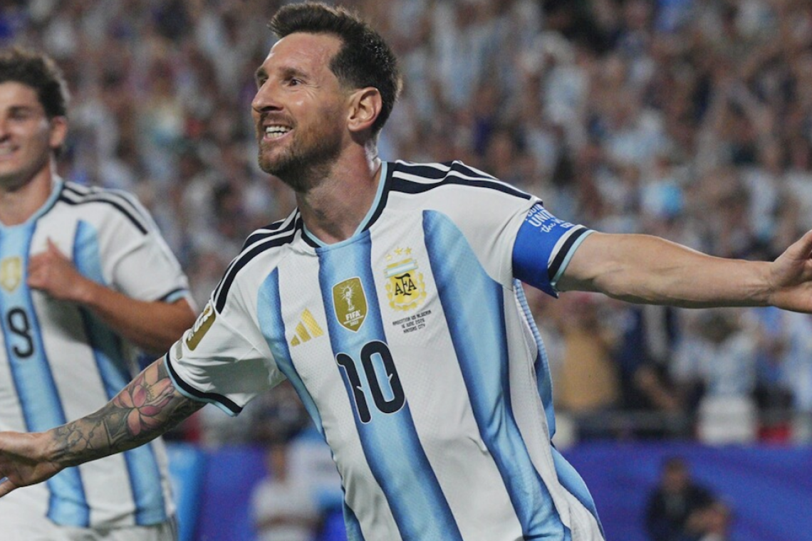 El show de Messi con tres goles y récord Mundial