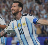El show de Messi con tres goles y récord Mundial