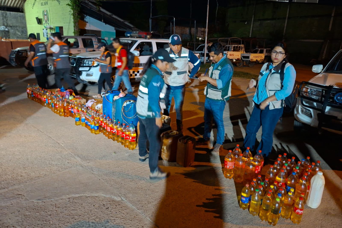 ANH, Intendencia y Policía decomisan 600 litros de gasolina en Trinidad